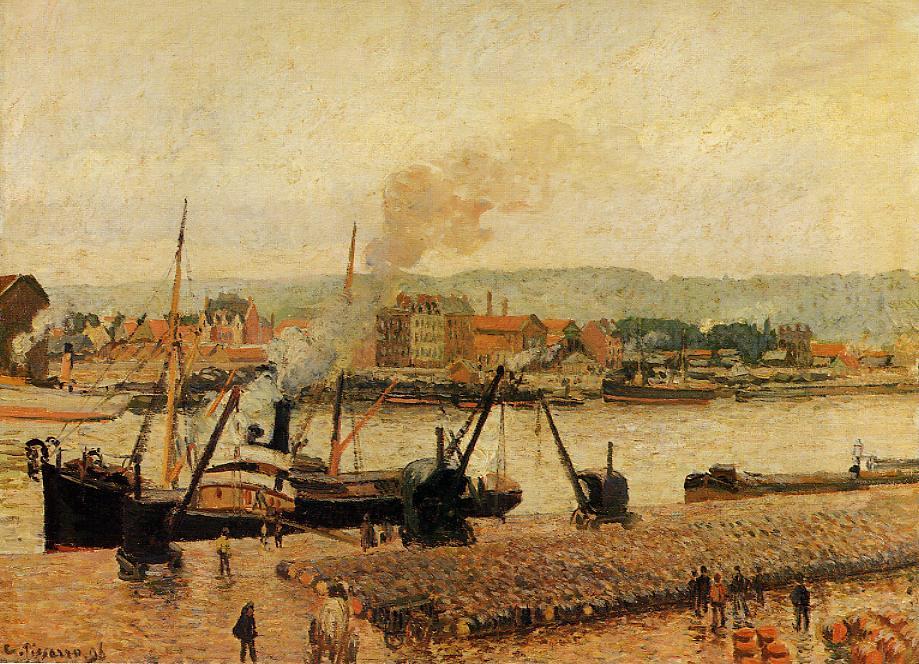 Morning, after the Rain, Rouen - Camille Pissarro Paintings